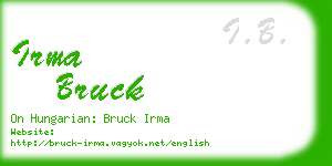 irma bruck business card